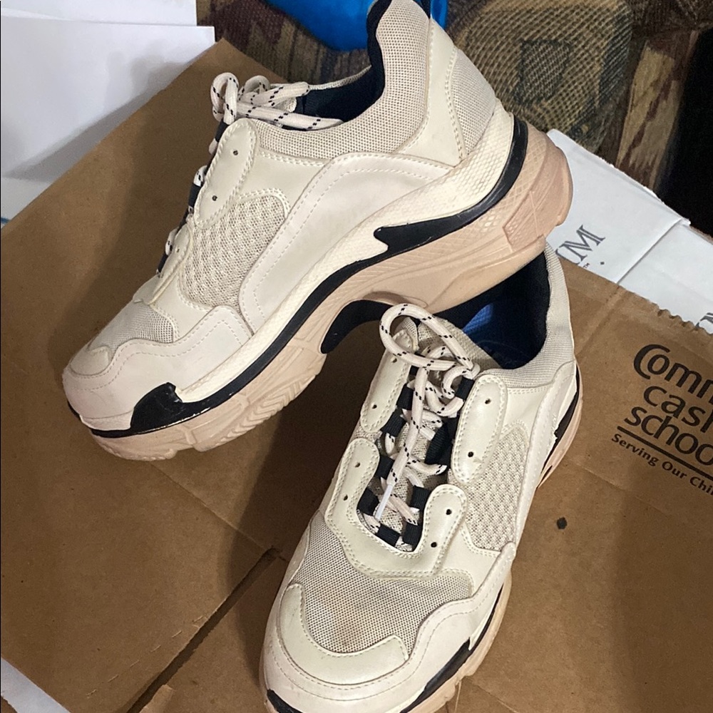 Women’s Cream and Black Sneakers